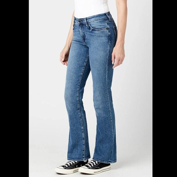 BUFFALO DAVID BITTON NWT Mid Rise Bootcut Queen Whiskered & Sanded Blue Jeans 30 - Picture 2 of 16